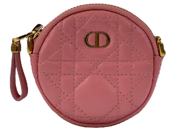 Mini borsa a tracolla rotonda Cannage Caro in pelle Dior Rosa - vista 2