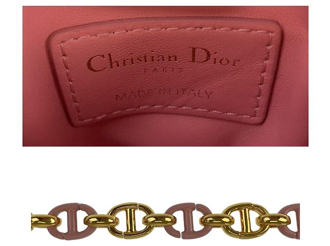 Mini borsa a tracolla rotonda Cannage Caro in pelle Dior Rosa - vista 5