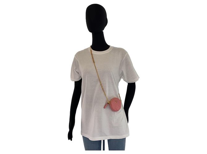 Mini borsa a tracolla rotonda Cannage Caro in pelle Dior Rosa - vista 7