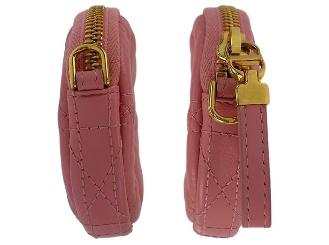 Mini borsa a tracolla rotonda Cannage Caro in pelle Dior Rosa - vista 9