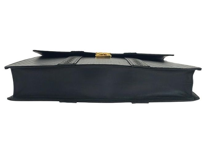 Serviette en cuir vintage Sunburst de Versace Noir - vue 10
