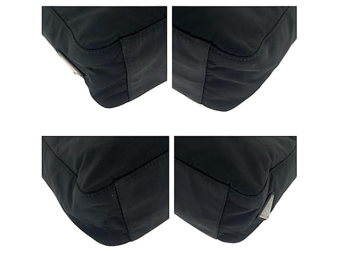 Borsa a mano Prada in nylon con placca logo Nero - vista 3