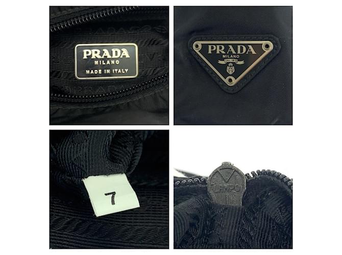Borsa a mano Prada in nylon con placca logo Nero - vista 4