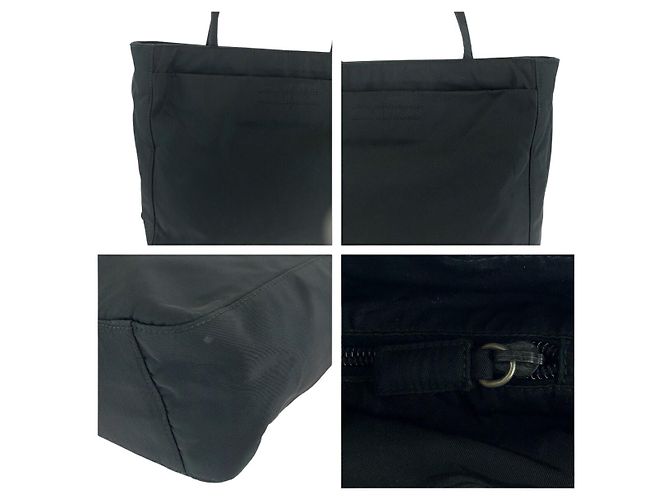 Borsa a mano Prada in nylon con placca logo Nero - vista 5