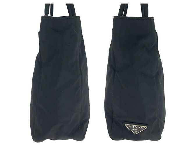 Borsa a mano Prada in nylon con placca logo Nero - vista 8