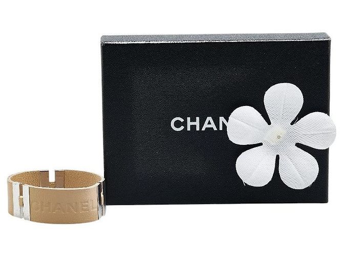 Timeless Lederarmband mit Metall-Logo Chanel 00C Braun Beige - Ansicht 6