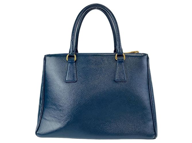 Sac à main 2 en 1 en cuir Saffiano Prada Bleu - vue 2