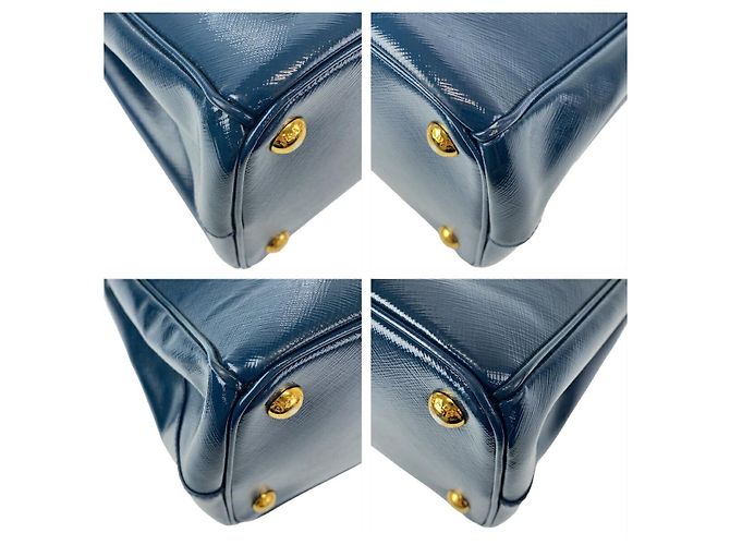 Sac à main 2 en 1 en cuir Saffiano Prada Bleu - vue 3