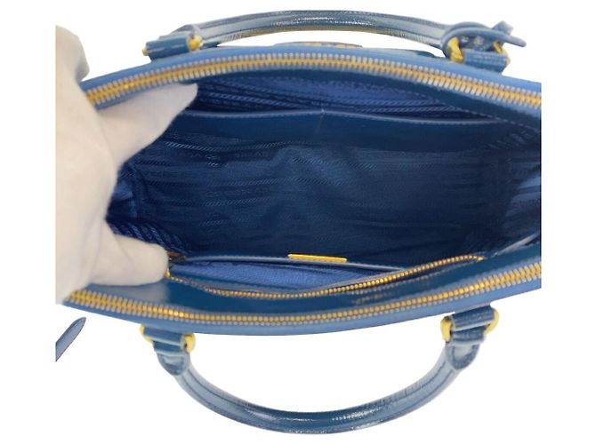 Sac à main 2 en 1 en cuir Saffiano Prada Bleu - vue 6