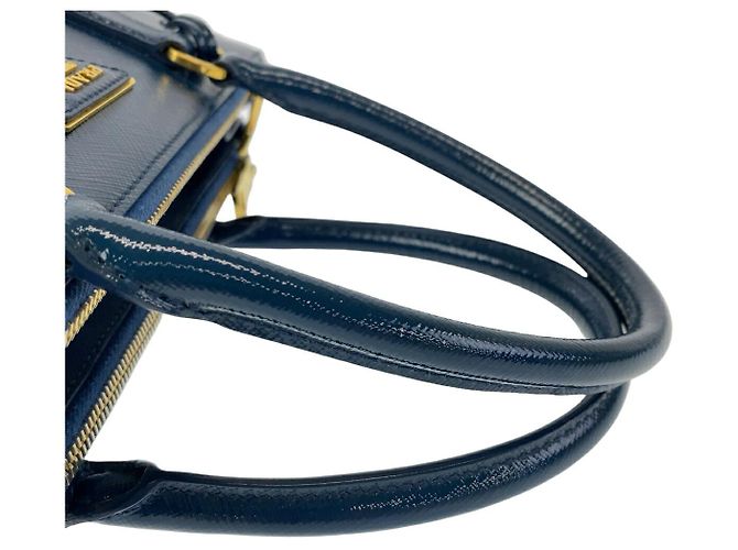 Sac à main 2 en 1 en cuir Saffiano Prada Bleu - vue 8