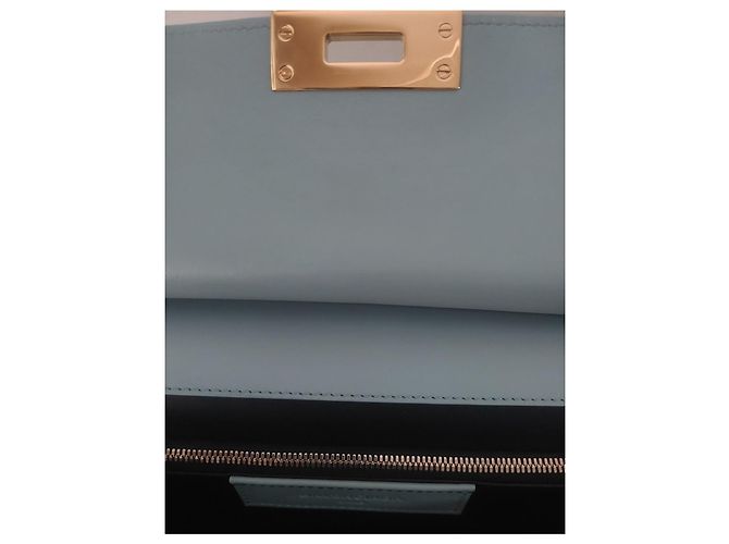 Borsa a mano Balenciaga Le Dix in pelle turchese - vista 3