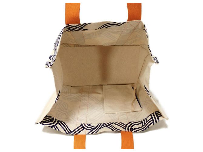 Market Hermès Nœud Marin Baumwoll-Tote Orange - Ansicht 7