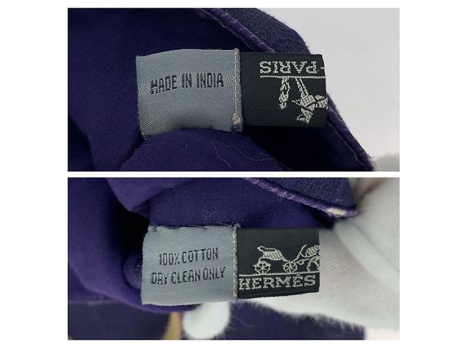 Hermès Amedaba GM Canvas-Leder Tote Lila - Ansicht 4