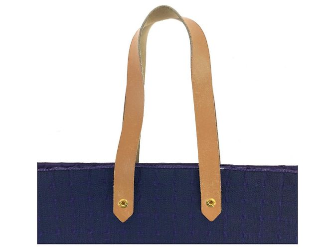 Hermès Amedaba GM Canvas-Leder Tote Lila - Ansicht 8