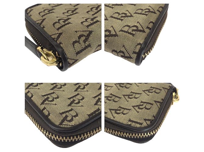 Tarjetero de lona Bottega Veneta Castaño Beige - vista 3