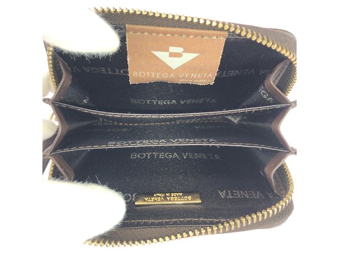 Tarjetero de lona Bottega Veneta Castaño Beige - vista 5