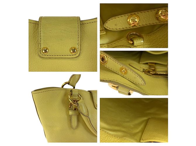 Borsa a mano 2 in 1 in pelle Madras Miu Miu Giallo - vista 6