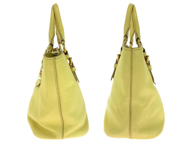 Borsa a mano 2 in 1 in pelle Madras Miu Miu Giallo - vista 9