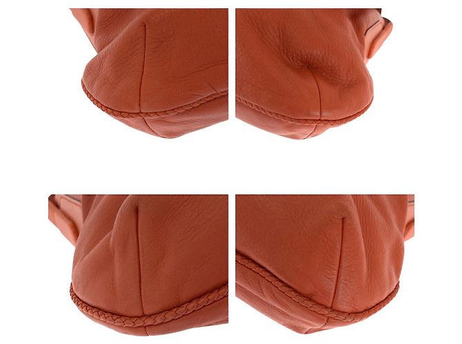 Bolsa de Ombro de Couro Gucci Bamboo Laranja - vista 3