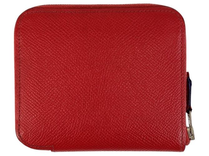 Hermès Azap Seiden Compact Wallet Rot - Ansicht 2