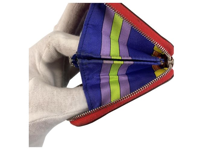 Hermès Azap Seiden Compact Wallet Rot - Ansicht 8