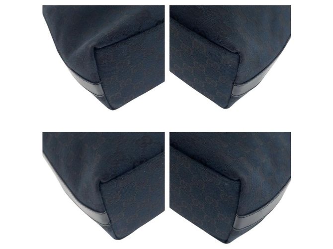 Bolsa de Ombro Gucci GG em Lona Preta Preto - vista 3