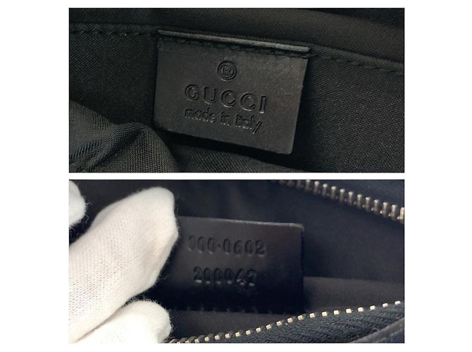 Bolsa de Ombro Gucci GG em Lona Preta Preto - vista 4