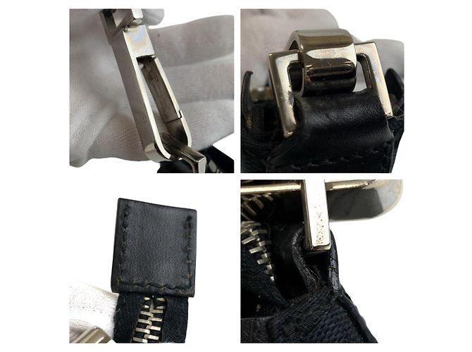 Bolsa de Ombro Gucci GG em Lona Preta Preto - vista 5