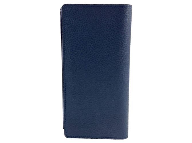 Carteira longa em couro Taurillon Louis Vuitton Azul - vista 2