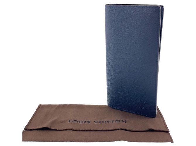 Carteira longa em couro Taurillon Louis Vuitton Azul - vista 4