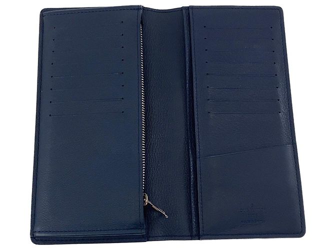Carteira longa em couro Taurillon Louis Vuitton Azul - vista 7
