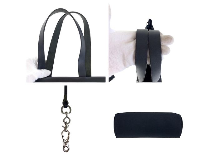 Hermès Canvas/Leder Herbag Cabas GM Tote Schwarz - Ansicht 6