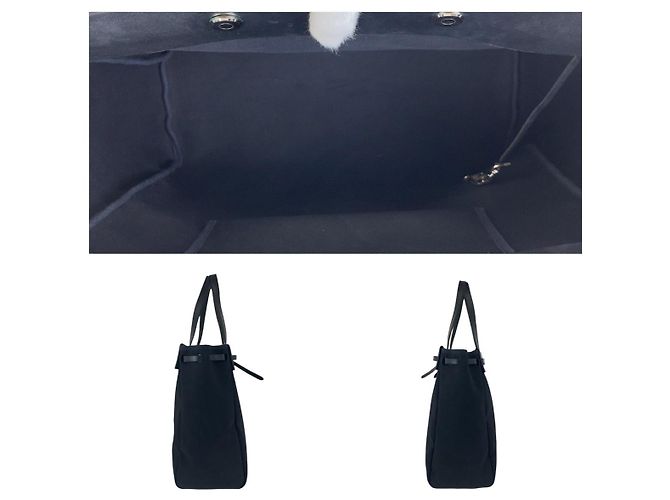 Hermès Canvas/Leder Herbag Cabas GM Tote Schwarz - Ansicht 7