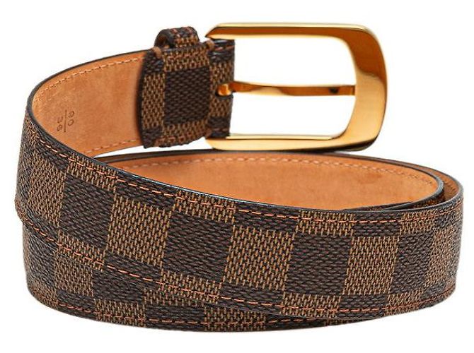 Cintura Damier Sangle Ellipse Louis Vuitton Marrone - vista 3