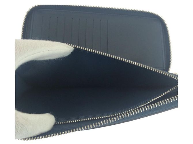 Louis Vuitton Leather Zippy Wallet Vertical Blue - view 10