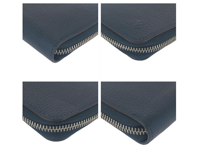 Louis Vuitton Leather Zippy Wallet Vertical Blue - view 3