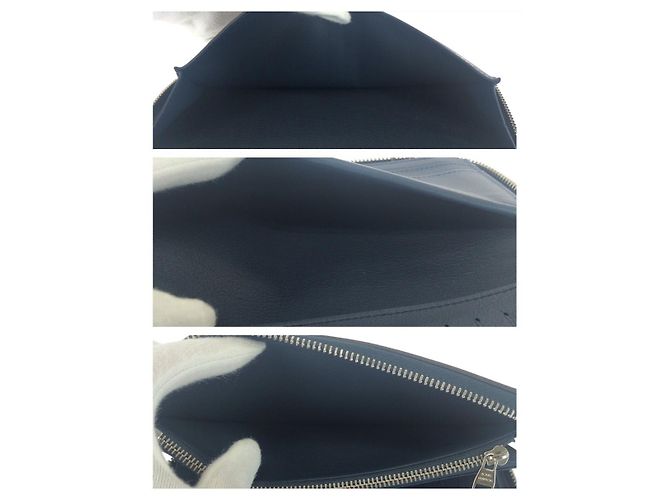 Louis Vuitton Leather Zippy Wallet Vertical Blue - view 6
