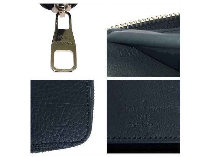 Louis Vuitton Leather Zippy Wallet Vertical Blue - view 7