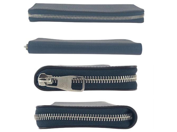 Louis Vuitton Leather Zippy Wallet Vertical Blue - view 8