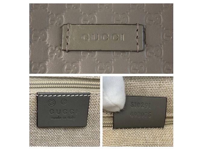 Gucci Leder Microguccissima Tote Bag Grau - Ansicht 4