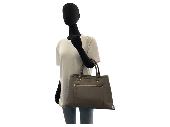 Gucci Leder Microguccissima Tote Bag Grau - Ansicht 6