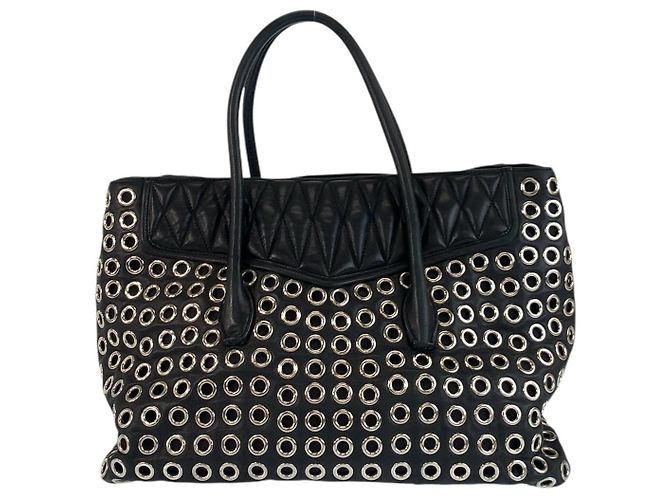 Miu Miu Leder Biker Tote Bag Schwarz - Ansicht 2
