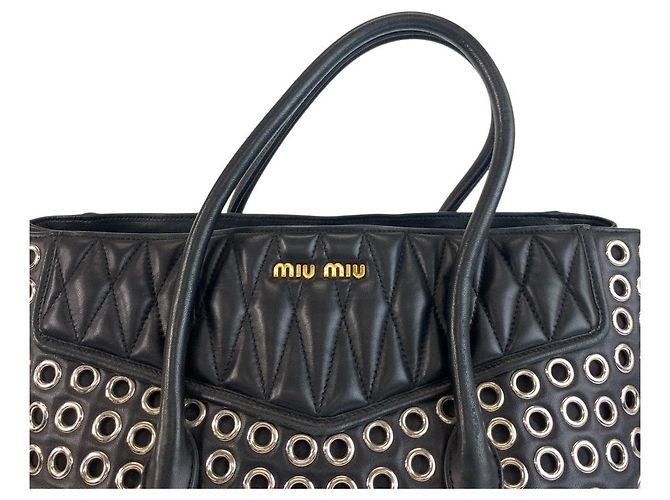 Miu Miu Leder Biker Tote Bag Schwarz - Ansicht 6