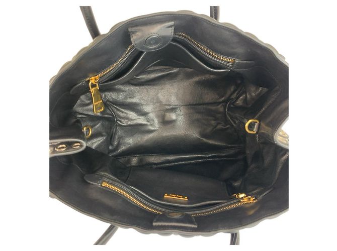 Miu Miu Leder Biker Tote Bag Schwarz - Ansicht 9