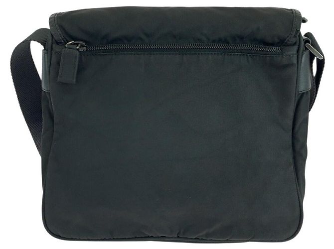 Borsa a tracolla in nylon tessuto con logo triangolare Prada Nero - vista 2