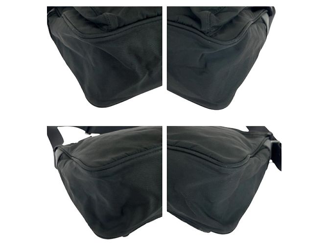 Borsa a tracolla in nylon tessuto con logo triangolare Prada Nero - vista 3