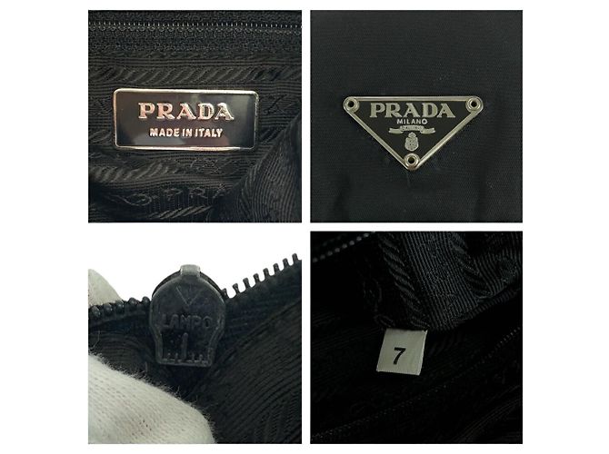Borsa a tracolla in nylon tessuto con logo triangolare Prada Nero - vista 4