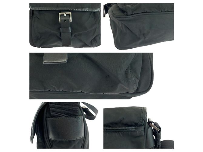 Borsa a tracolla in nylon tessuto con logo triangolare Prada Nero - vista 5