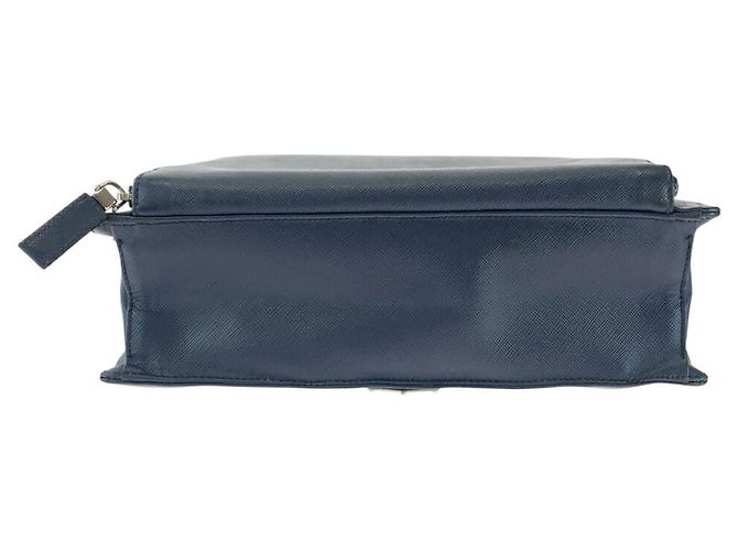 Borsa tote in pelle Saffiano Prada Blu - vista 10