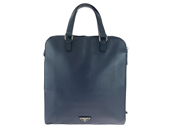 Borsa tote in pelle Saffiano Prada Blu - vista 2